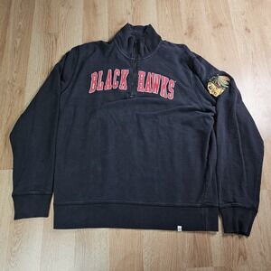 Chicago Blackhawks Sweater Mens XL‎ 47 Brand 1/4 Zip Sweatshirt Retro